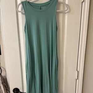 Time and Tru Green Sleeveless Sheath Midi Dress